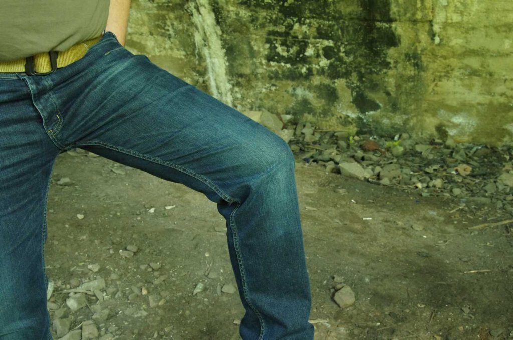 Bei Bewegung ist die Jeans voll in ihrem Element