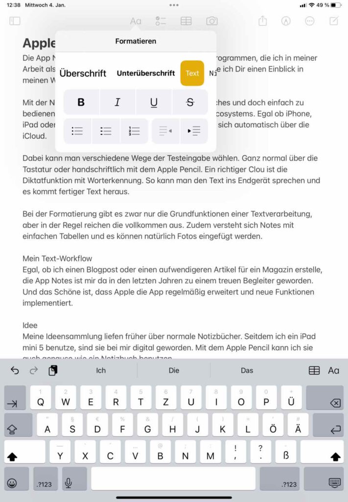 Textformatierung